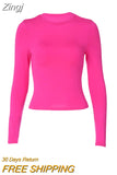 Women's Basic Long Sleeve Crop Top Solid Color Crew Neck Cozy Stretchy Slim Fitted Cropped T Shirts Pullover