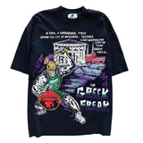 Men's T-Shirt Pure Cotton Street Clothing Animation Leisure Oversized Basketball Printed Short-Sleeved Shirt