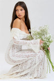 Lace Long Sleeve Off-shoulder Dress- Outfit