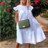 New Women Summer Sundress Holiay Vintage Ruffled Party Dresses Casual Vestidos Femme Robe Robe Summer Dress