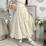 Aesthetic Floral Ruffled Maxi SkirtOutfit