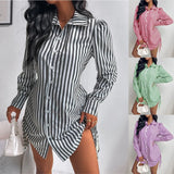Zingj Hot Style Autumn Fashion Sexy On Both Sides Of The Rope Shirt Dress