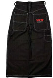 Street Hip-Hop Embroidered Jeans Men's Summer Tide Brand Straight Wide-Legged Casual