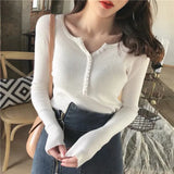 Zingj Women's Autumn And Winter Knitted Sweater With 2023 New High-End V Tie Bottom Slim White Long-Sleeved