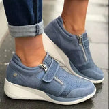 Zingj Women's Shoes Fall 2023 New Plus Size Rhinestone Casual Shoes Platform Plus Size Shoes- Outfit