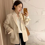Zingj Jacket Female 2024 Spring And Autumn Net Red New Autumn Dress Korean Version Loose Suit Brown Blazer Jacket