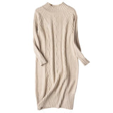 Zingj Knit Dress Female Autumn Winter 2023 New Loose Inside Build Base Twist In The Long Sweater