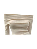 Elegant Apricot Yellow Sweaters Sexy Chic Slash Neck Women Clothing Off Shoulder Long Sleeve Knitted Pullover Split