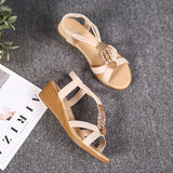 New Flat-Soled Sandals Female Xia Ping And Beaded Bohemian Sandals Toe Sweet Student Beach