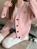 Zingj And Winter Design Sense Niche Languid Lazy Wind Cardigan Sweater Coat Female Retro Long-Sleeved Sweater Jacket