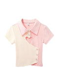 Women T Shirts 90s Girls Sexy Heart Hollow Out Crop Top Aesthetic Casual Vintage Short Sleeve Tee Top Summer Streetwear