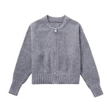 Women's French Zipper Knitting Bomber Jacket 2142207