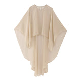New Pure Color Tulle Asymmetrical Cloak Coat