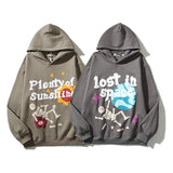 Skull Print Hooded Hoodie Ins Trendy Men's High Street Hoodie In Spring And