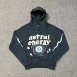 High Street Tide Card Letter Printing Loose Hooded Sweater Suit For Men And