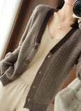 Zingj Version New V-Neck Cardigan Female Long Sleeve Sweater Loose Coat Knit Jacket Languid Lazy Wind