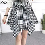 Skirts Women Irregular Korean Style Bandage Leisure Popular Summer College Students Retro Ulzzang Teens Girls Elastic