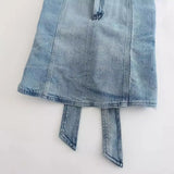Summer Bowtie Jeans Sleeveless Blouse