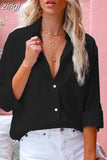 Fashion Fall Lapel Solid Color Shirts Casual Long Sleeve Loose Cardigan Buttons Long Blouses Elegant Office Shirts