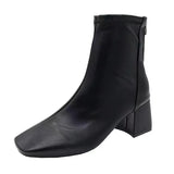 Zingj Boots 2024 New Women's Boots Winter Head Back Zipper Short Boots Women's Thick Heels Children's