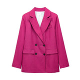 New Women's Double-Breasted Suit Jacket Straight Trousers 8194394