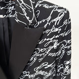 Autumn Star Fashion English Letter Print Double Buckle Repair Suit Jacket