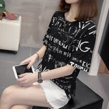 TShirt Summer Women's Casual Short-sleeved T-shirt Printing Cotton Tops Loose Plus Size Leisure Tees L