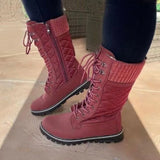 Zingj New Solid Color Snow Boots Autumn And Winter Female Middle Tube Flat Front Belt Round Head Autumn And