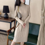 Zingj Knit Dress Female Autumn Winter 2023 New Loose Inside Build Base Twist In The Long Sweater