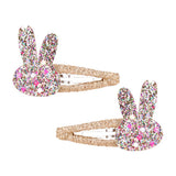 Pcs/lot New Girls Cute Rabbit Flower Hair Clips Sweet BB Glitter Hairpins Barrettes Headwear Fashion Hair Accessories For