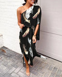 Independent Station Sexy And Popular Style Oblique Shoulder Single-Sleeved Dress For