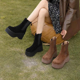 Zingj Platform Heel Martin Boots 2024 New Ultra-High Heel Ankle Boots Platform Bottom Elastic Thin Boots Women's