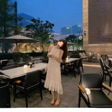 Zingj Gentle Wind Sanya Seaside Halter Dress Korean Version Elegant Thin Beach Pleated Dress Foreign