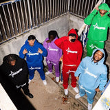High Street Tide Card Letter Printed Sweaters Set For Men And Women Hip Hop Street Loose Hooded