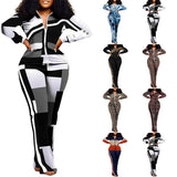 Autumn And Winter Independent Station Printing Trend Fashion Women's Wear 2-Piece Set From Stock 211-1-Outfit