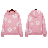 Printed Flower Wood Cotton Loose Sweater Y2K Hip Hop Street Pullover For
