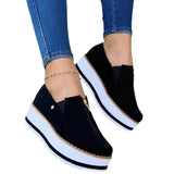 Zingj Shoes 2024 Spring And Autumn New Style Low-Top Thick Soles Heightened Casual Women's Shoes Muffins One Foot On Lazy