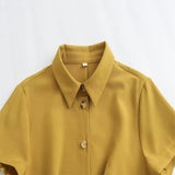 Zingj Summer New Women's Fashion Casual Shirt Style Lapel Mini Dress