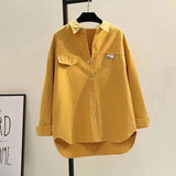 Map Water Wash Cotton Shirt Women 2025 Autumn And Winter New Korean Version Of The Loose Casual Shirt Jacket