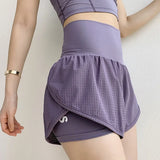 High Waist Fitness Running Shorts Women 2 In 1 Marathon Quick Dry Shorts Gym Loose Sport Shorts Breathable