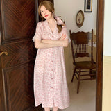 Women Sexy French Style Gentle Loose Midi All-match Sleepwear Fashion Temperament Mujer Home Casual Single