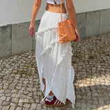 Summer New Ins Holiday Style Gently Forked Lotus Leaf Edge Elegant Fashion Hot Girl Half