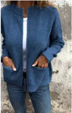 2025 Explosion Fashion Casual Collar Zipper Jacket Loose Pocket Jacket