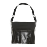 Black Pu Leather Halter Top-Outfit