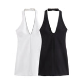 Summer Jewellery Neckline Slim Mini Dress