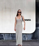 Zingj Vest New Style Bump Color Beach Vacation Sexy Knit Striped