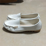 Zingj Version Of 2023 Autumn Shallow Mouth Beans Shoes Flat Heel Single Shoes Women A Foot Pedal Women's Shoes Lazy Shoes Large Size Shoes- Outfit