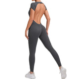 Zingj Fast Dry Yoga One Yoga Clothing Short Sleeves Back Hip Sports Fitness Clothing 89071-Outfit