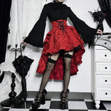 Autumn New Sexy Stitching Bag Hip Skirt Temperament Slim High Waist Tie Waist Tail Half Skirt