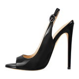 Onlymaker Women's Peep Toe 12cm Thin High Heels Pumps Sandals Ladies Shoes Open Toe Big Size Summer Stiletto